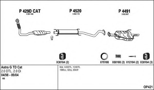 FENNO OP421 Exhaust System